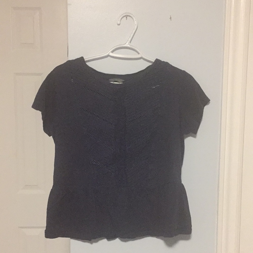 Casual dark blue blouse